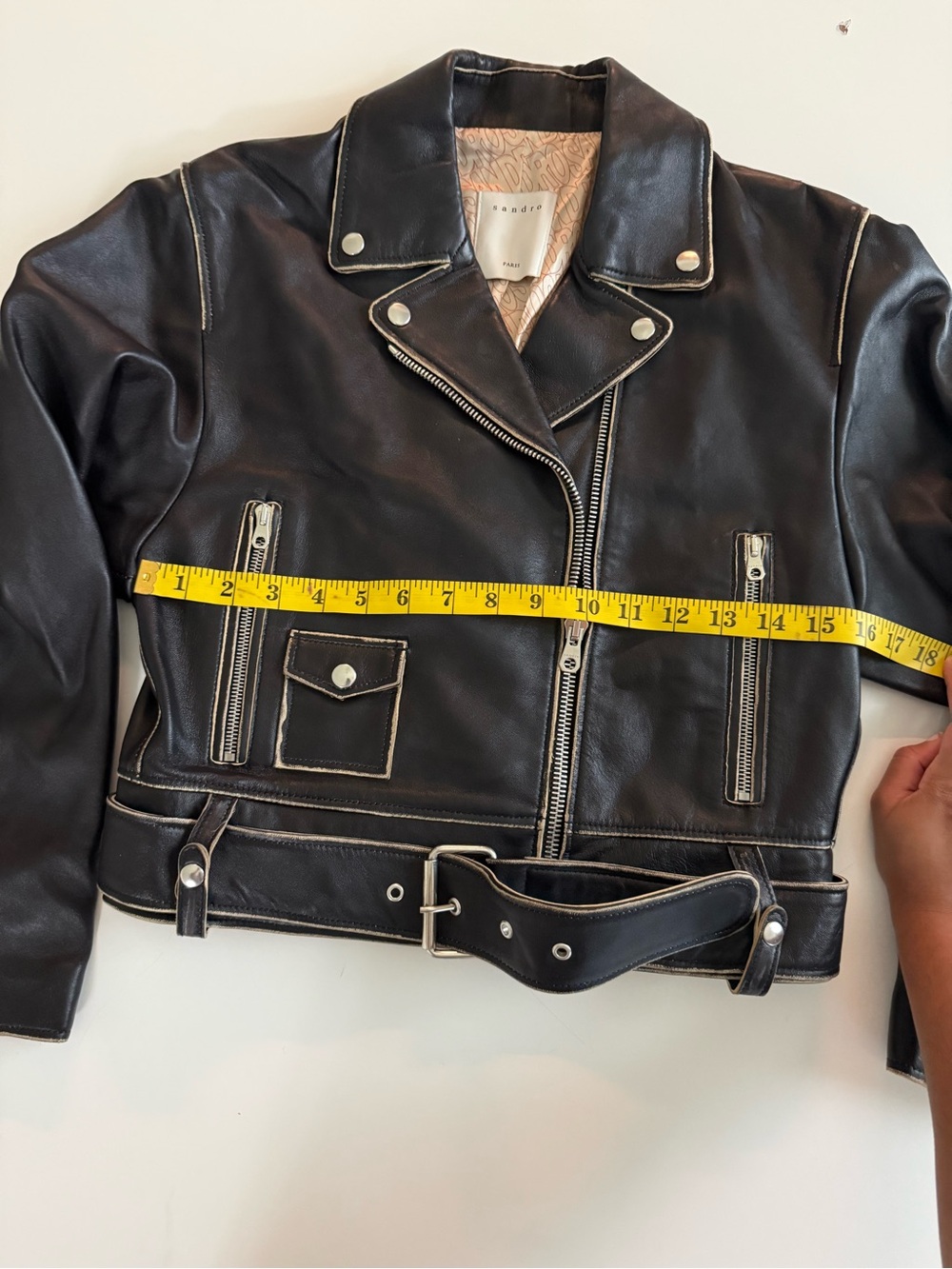 Sandro Black Leather Biker Jacket - Picture 7 of 11